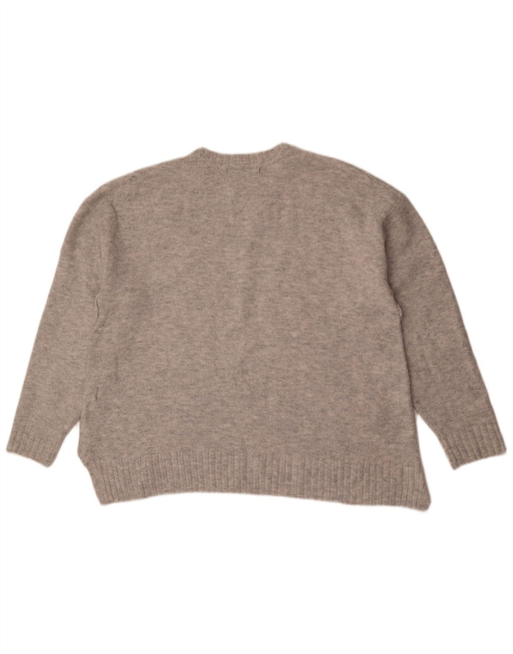 Marks & Spencer Damen-Pullover, übergroß, Rundhalsausschnitt, Gr. 40, Größe L, Grau