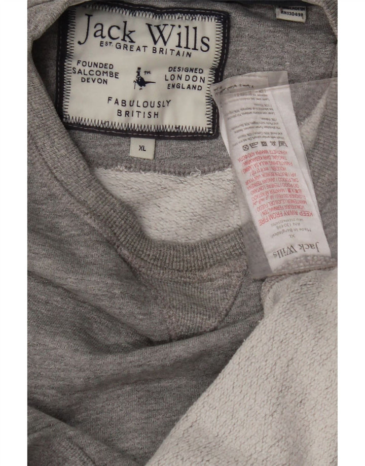 JACK WILLS Herren Sweatshirt Pullover XL Grau Nadelstreifen Baumwolle