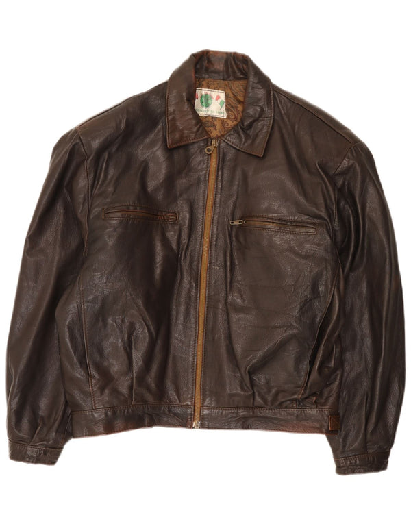 Vintage Herren Lederjacke UK 40 Large Braun