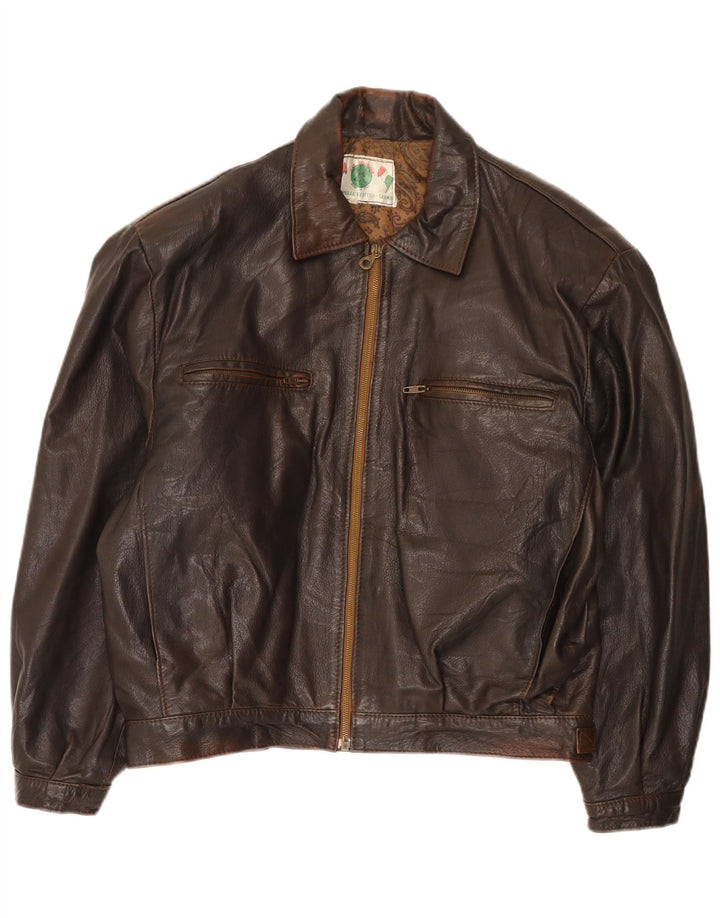 Vintage Herren Lederjacke UK 40 Large Braun