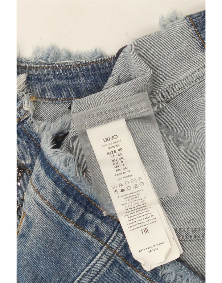 Liu Jo Damen Crop Denim Jacke UK 8 Small Blaue Baumwolle