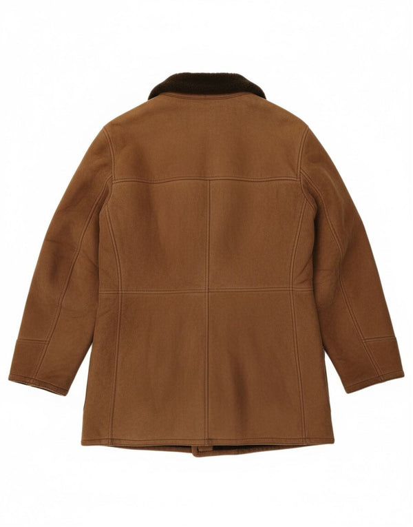 Vintage Herren Zweireihige Lammfelljacke UK 36 Klein Braun