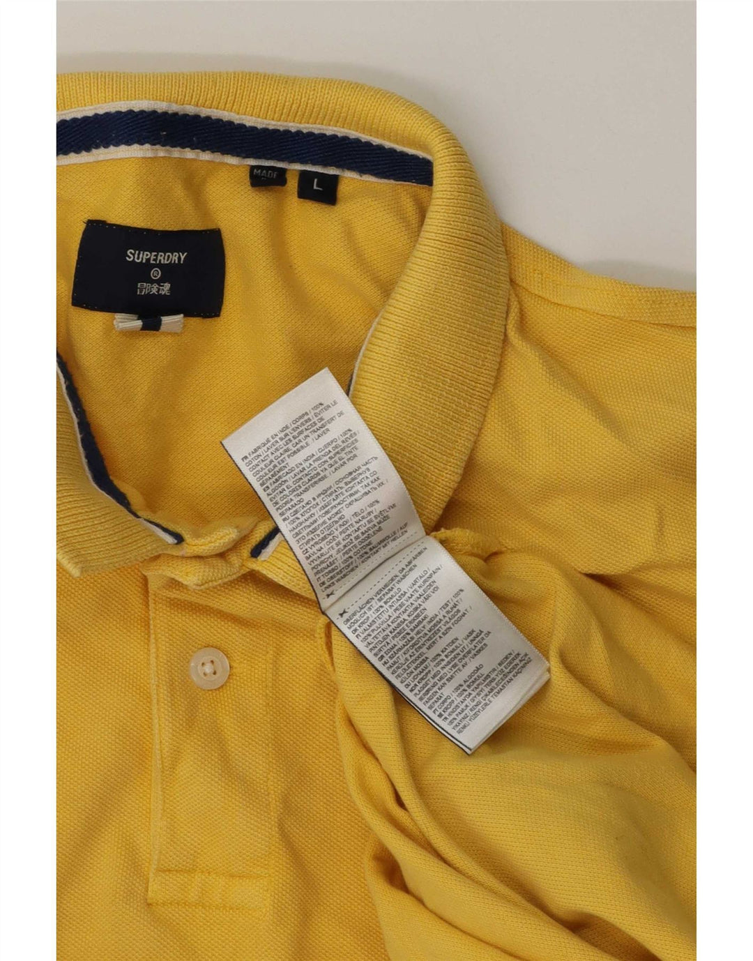 Superdry Herren-Poloshirt, große gelbe Baumwolle