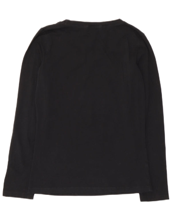 Moschino Damen Graphic Top Langarm UK 12 Medium Schwarz