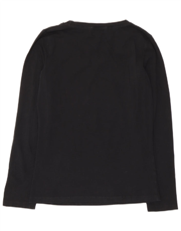 Moschino Damen Graphic Top Langarm UK 12 Medium Schwarz