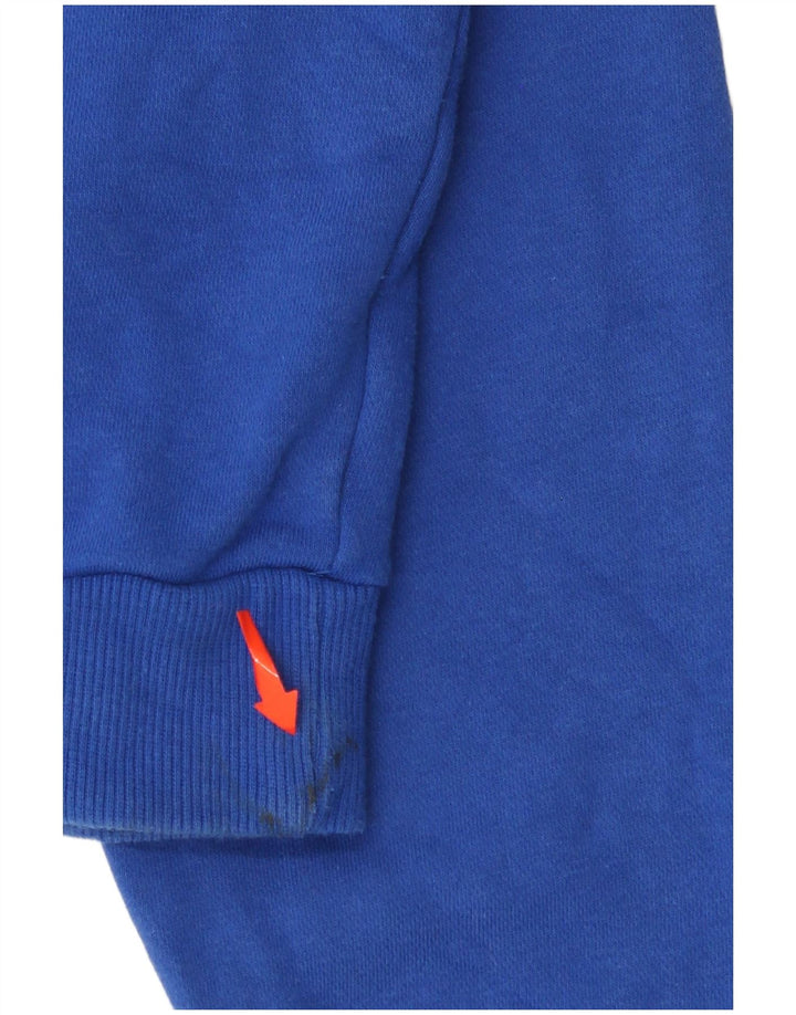 ELLESSE Damen-Kapuzenpullover in Übergröße mit grafischem Reißverschluss und Reißverschluss, Gr. 10, Größe S, Blau