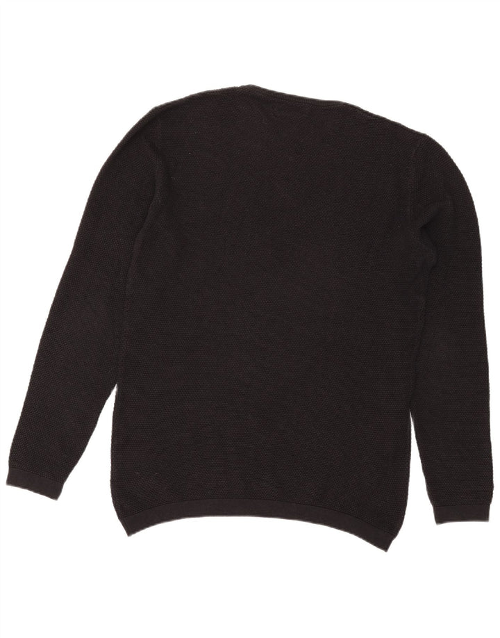 Zara Herren-Pullover mit Rundhalsausschnitt, Größe L, Schwarz