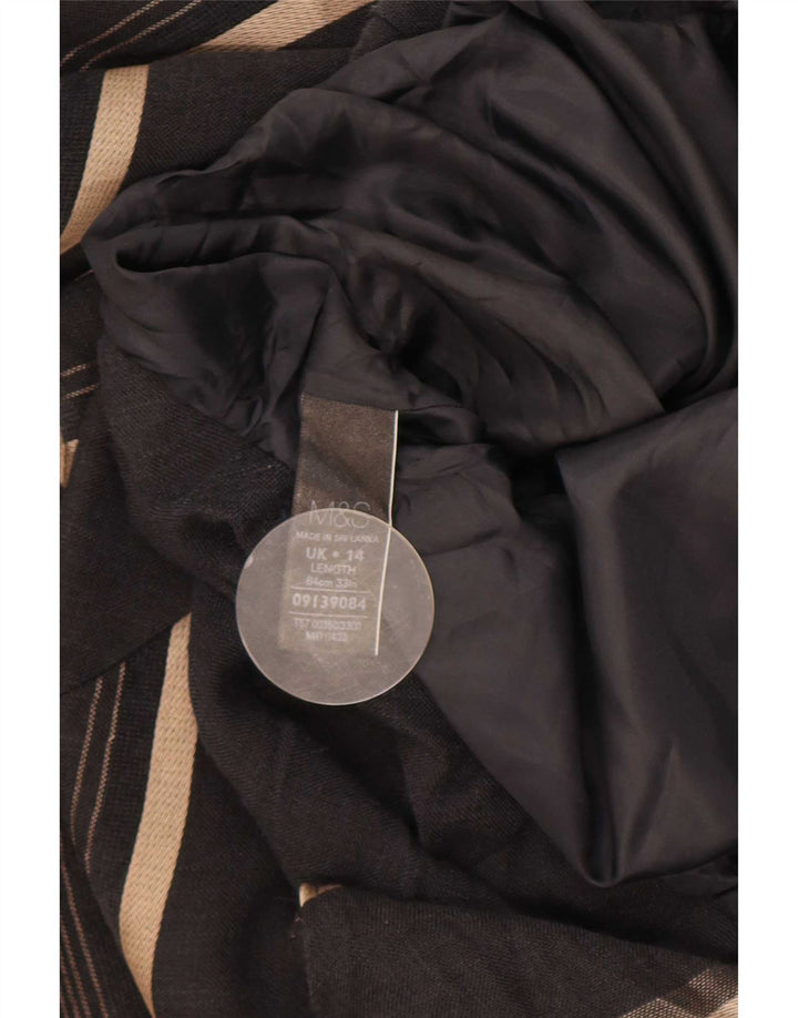 Marks & Spencer Damen A-Linienrock UK 14 Medium W30 Marineblau gestreift
