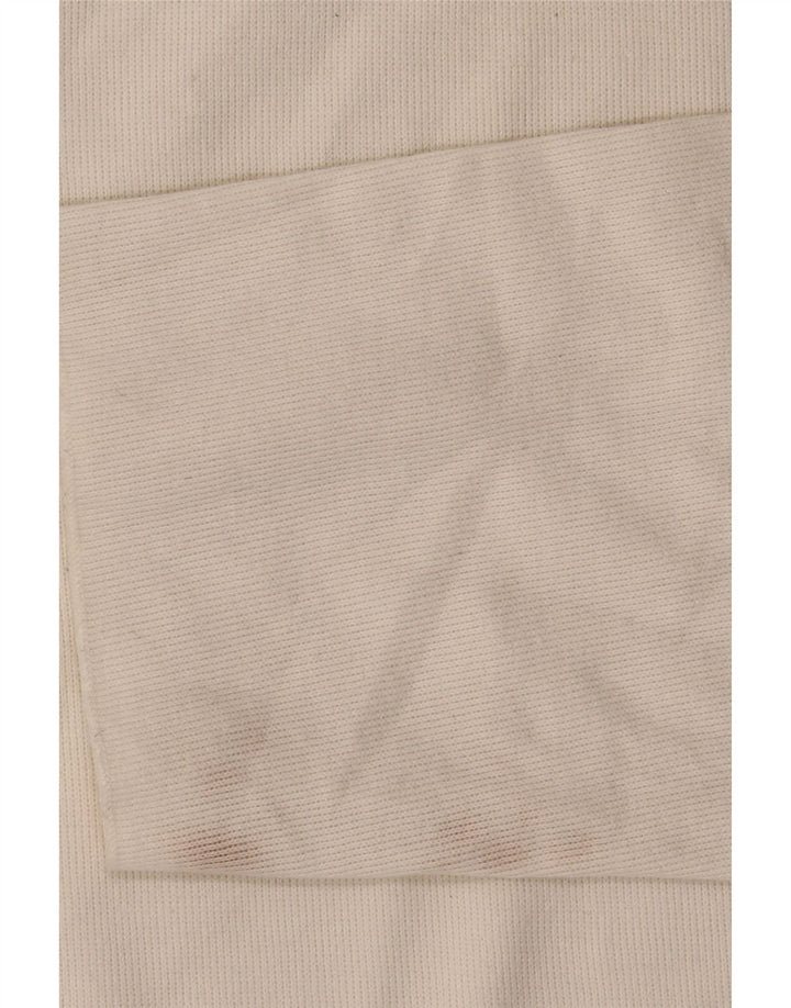 Zara Damen Übergroßes Crop Top Langarm UK 14 Mittelweiße Baumwolle
