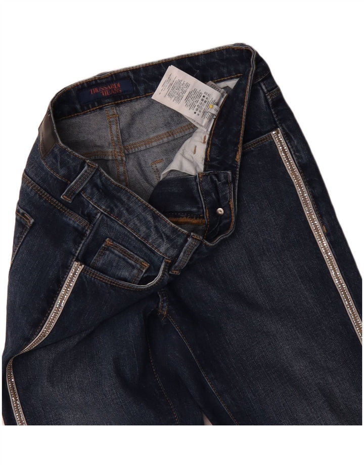 Trussardi Damen Slim Jeans IT 40 Small W26 L29 Blaue Baumwolle