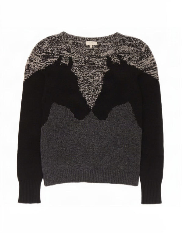 Hobbs Damen-Pullover mit grafischem U-Boot-Ausschnitt, Gr. 8, Schwarz, Farbblock