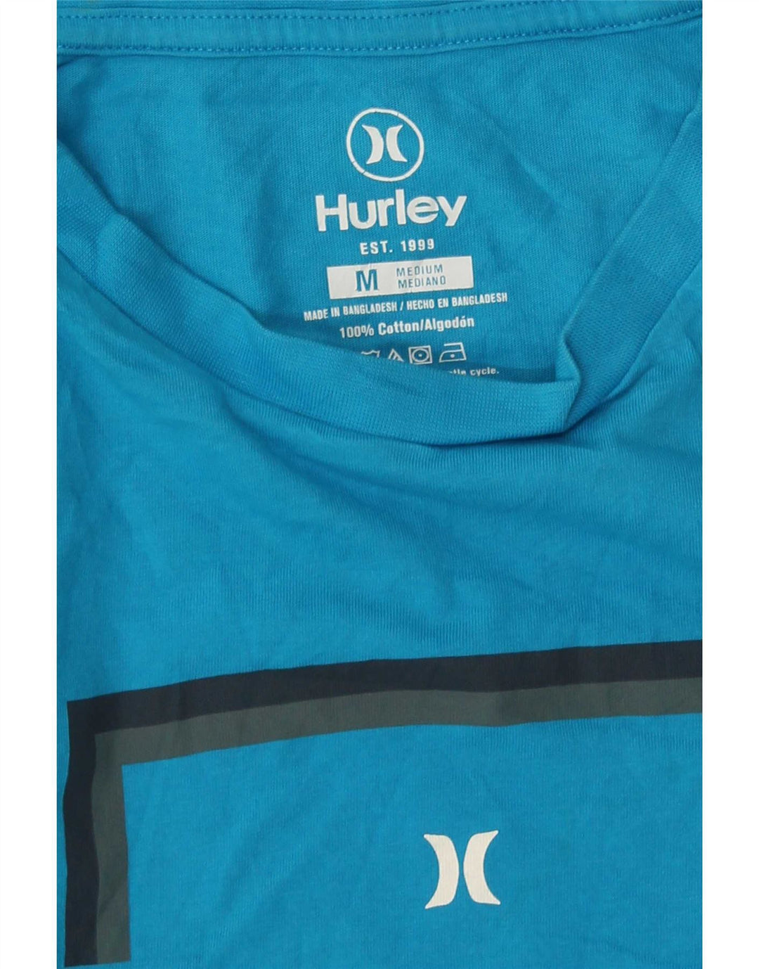 Hurley Herren Grafik-T-Shirt-Oberteil aus mittelblauer Baumwolle