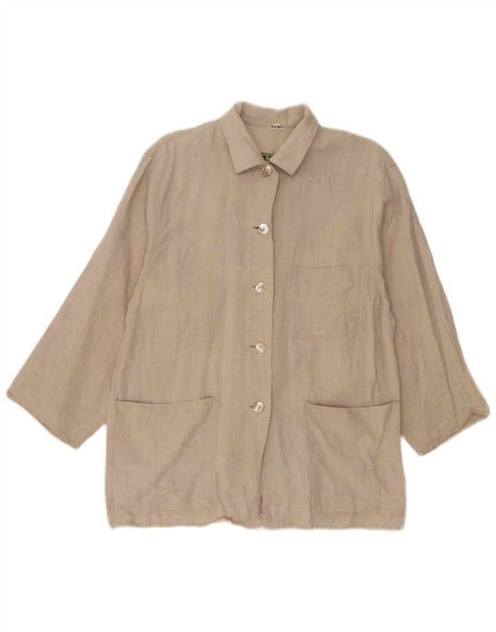 Übergroße Utility-Jacke für Damen von Penny Black, IT 44, mittelbeigeiges Leinen