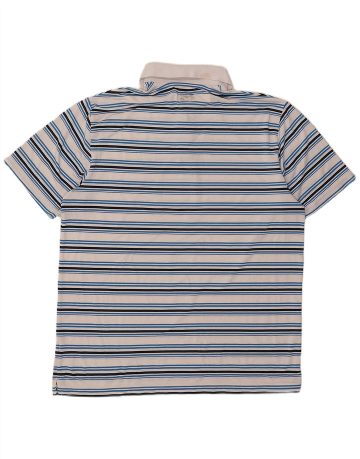 Under Armour Herren Poloshirt XL weiß gestreift aus Polyester