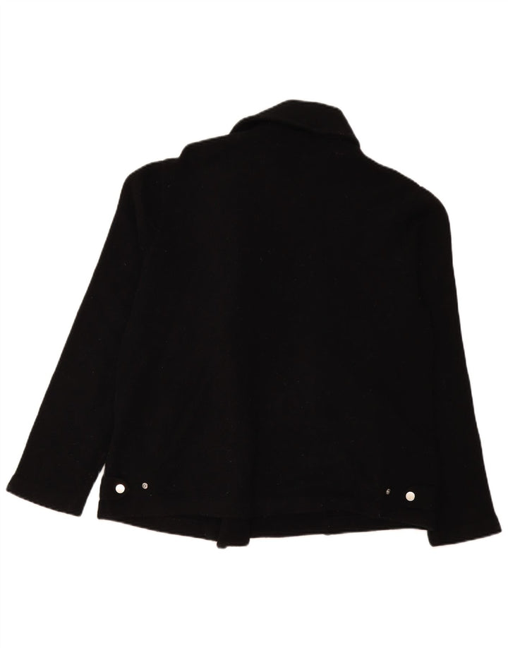 Laura Ashley Damen-Blazer mit durchgehendem Reißverschluss, UK 18, XL, schwarze Lammwolle
