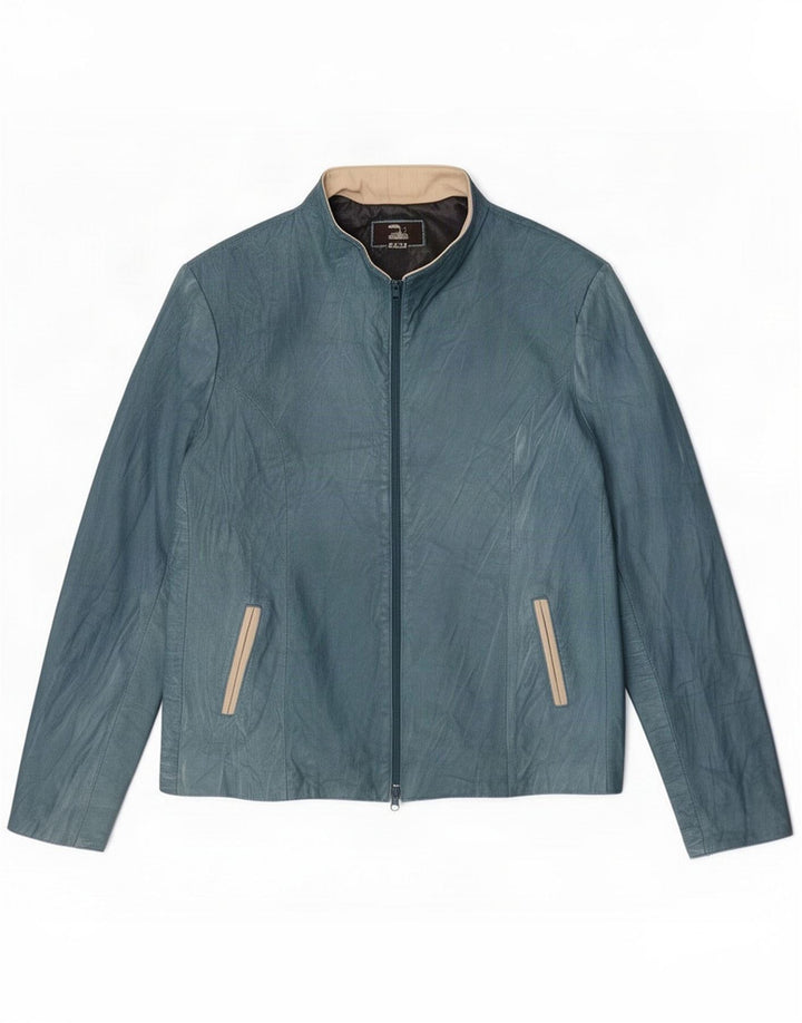 Vintage Damen Lederjacke IT 54 3XL Blau