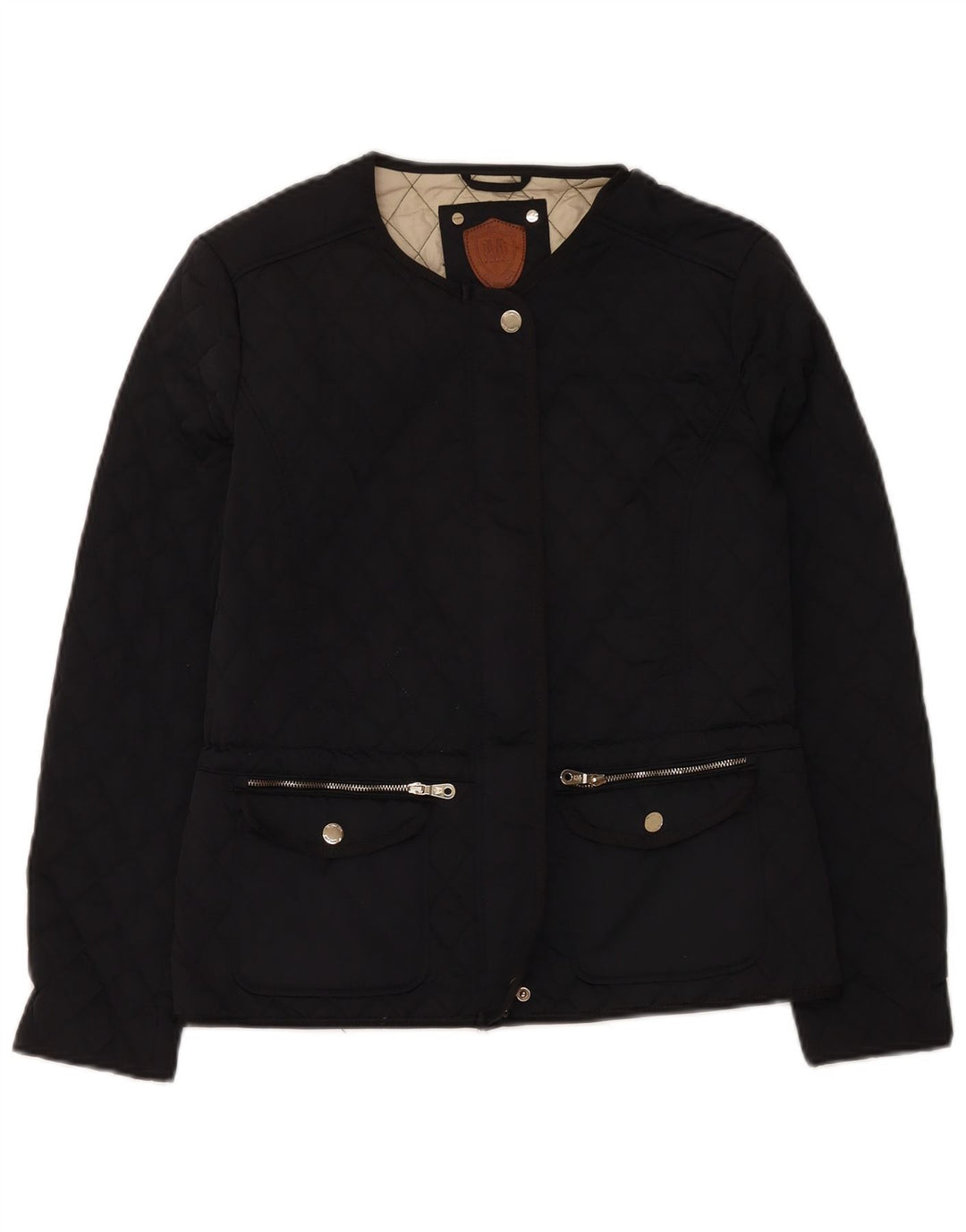 Massimo Dutti Damen Steppjacke UK 14 Large Schwarz Polyester