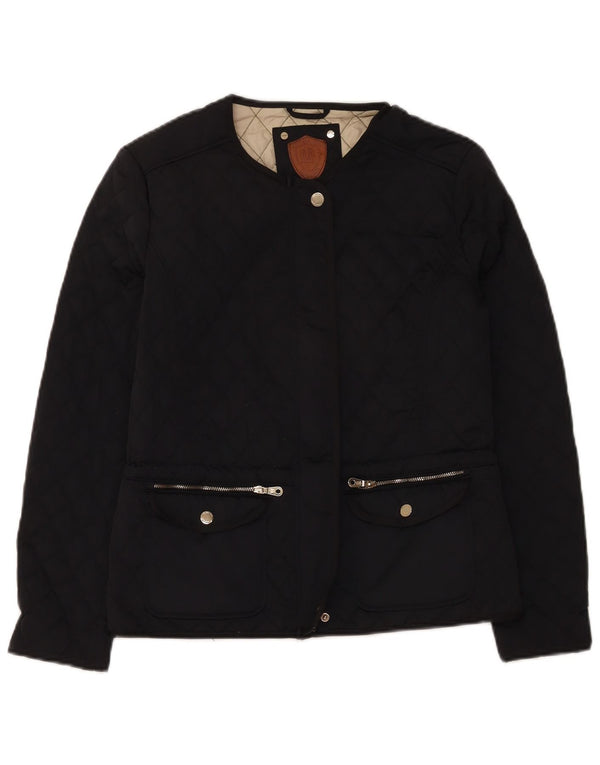 Massimo Dutti Damen Steppjacke UK 14 Large Schwarz Polyester
