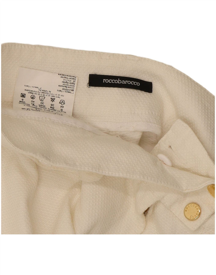 ROCCOBAROCCO Womens Bootcut Casual Trousers IT 44 Medium W30 L35 Off White