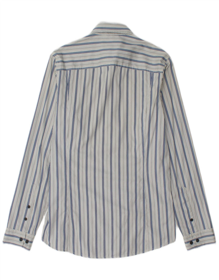 Calvin Klein Jeans Herrenhemd, klein, blau gestreift, Baumwolle
