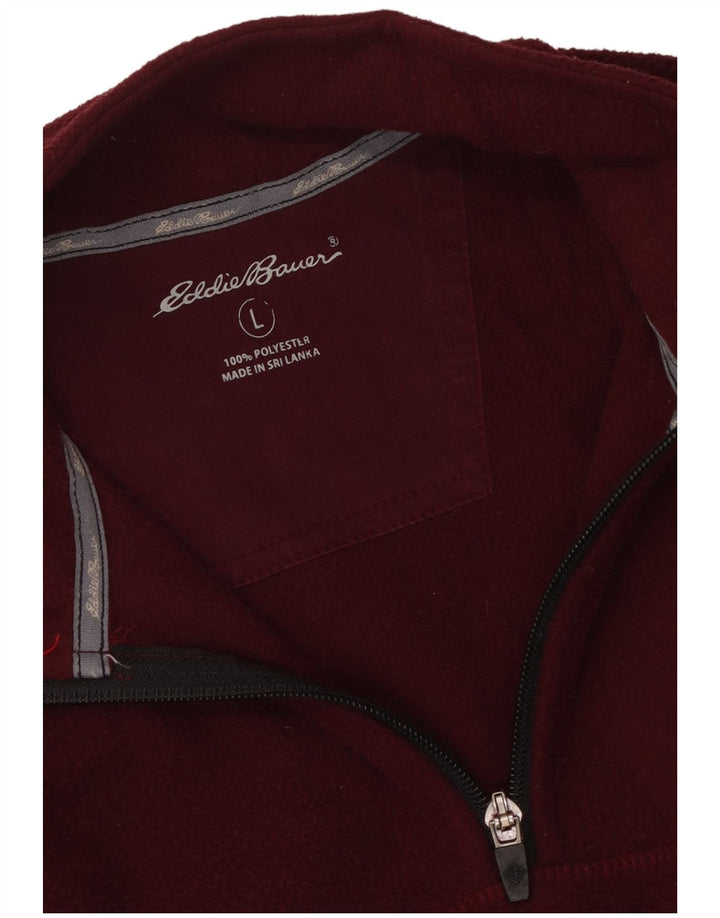Eddie Bauer Herren-Fleecepullover mit Reißverschluss am Hals, großes kastanienbraunes Polyester