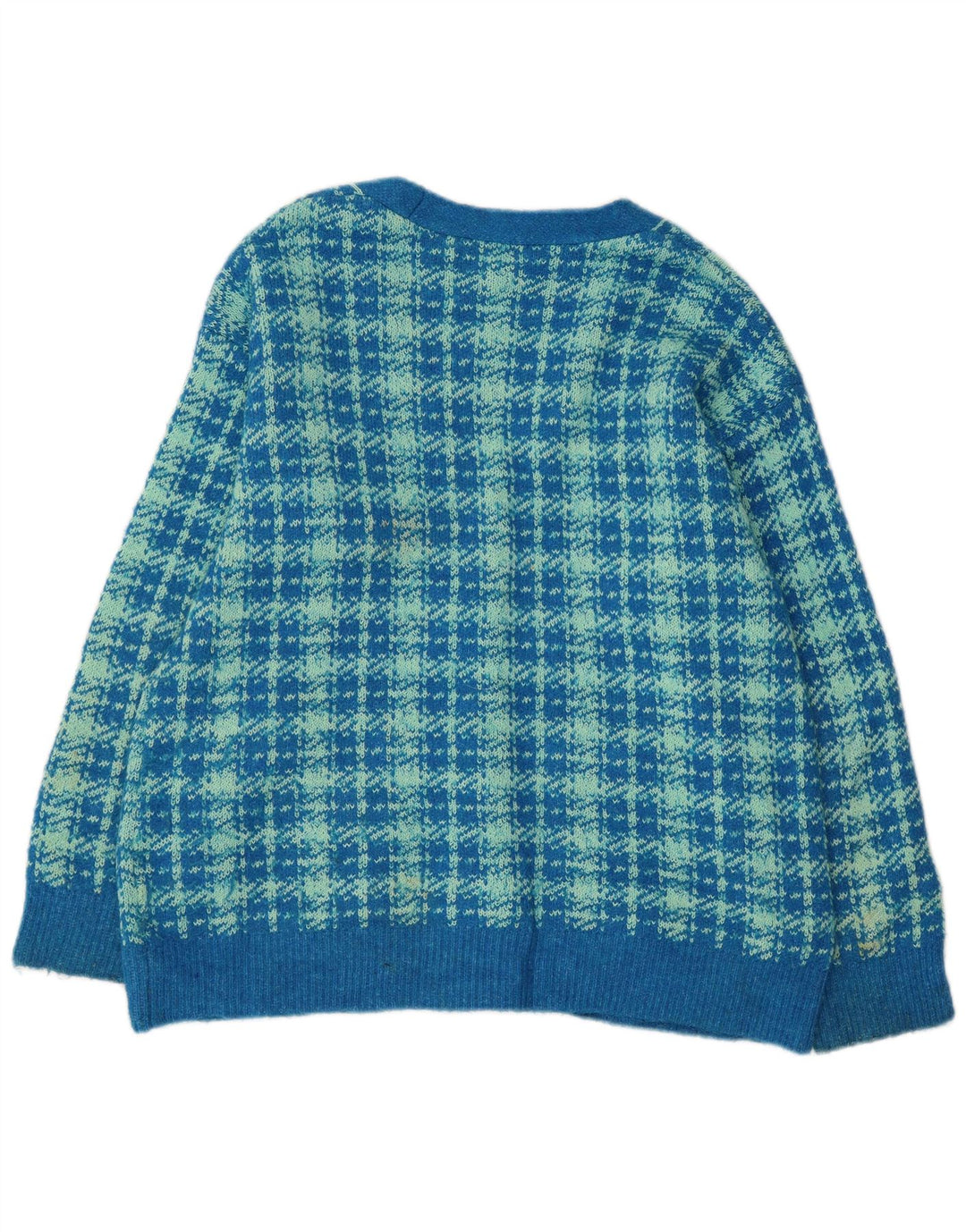 Zara Damen-Strickjacke in Übergröße, Gr. 10, Größe S, blau, Hahnentritt-Baumwolle