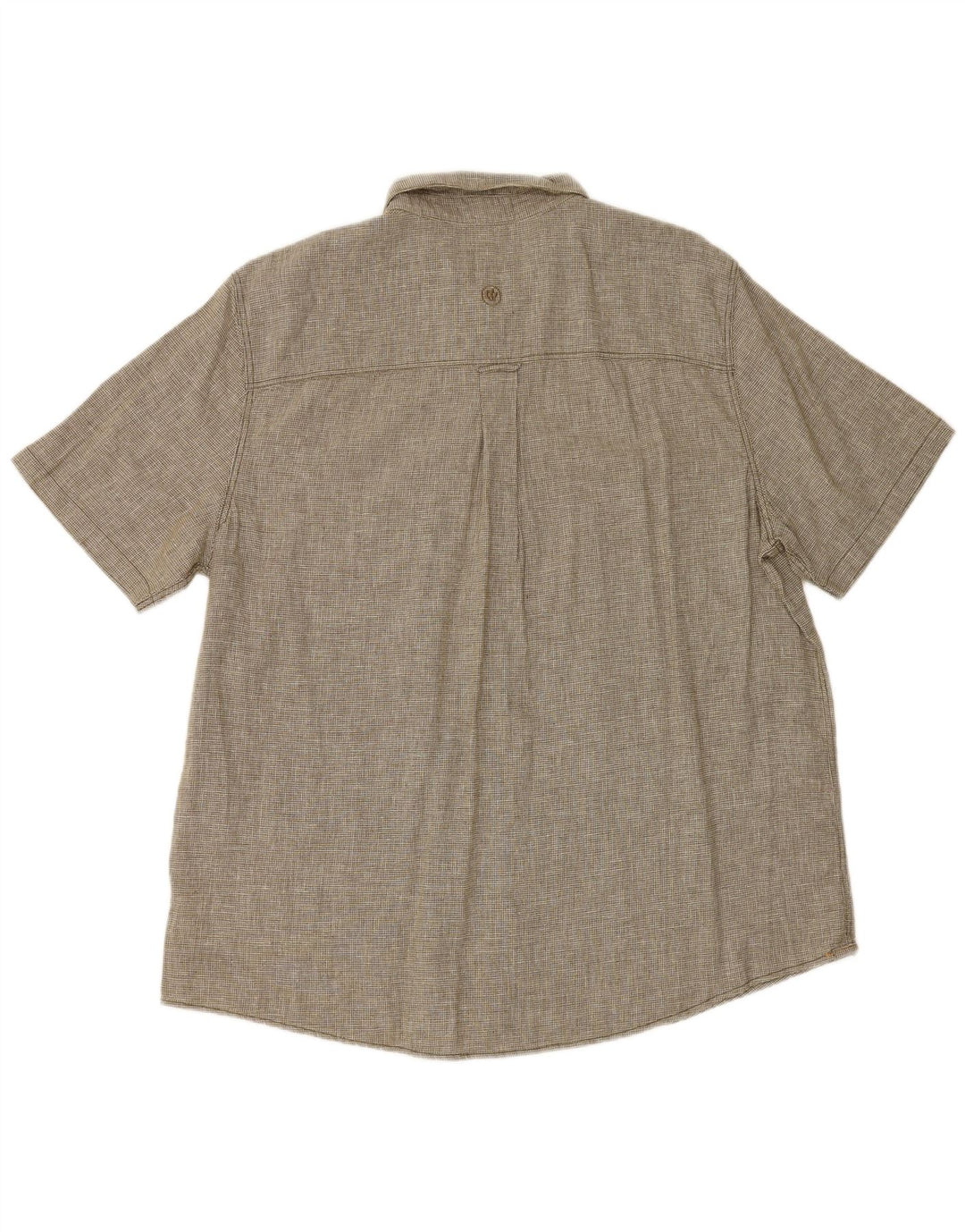 Fat Face Herren Kurzarmhemd XL Khaki Hahnentritt-Leinen