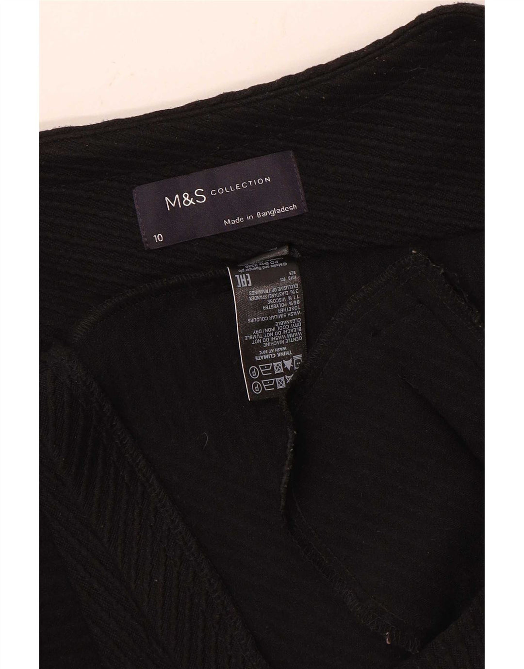 Marks & Spencer Damen-Blazer mit durchgehendem Reißverschluss, Gr. 10, Größe S, Schwarz, gestreift