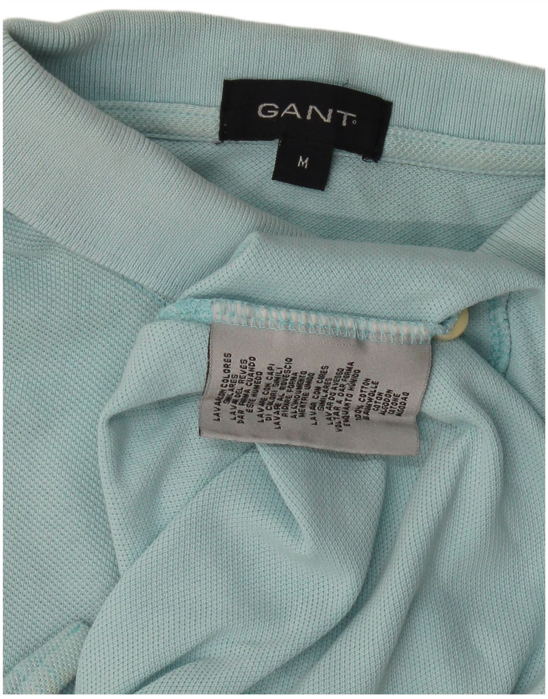 GANT Mens Polo Shirt Medium Blue Cotton