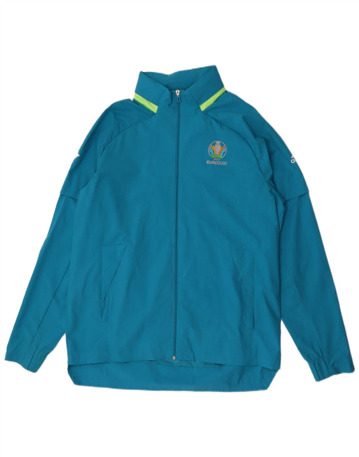 Adidas Herren-Trainingsanzug mit grafischer Kapuze, groß, blau, Farbblock