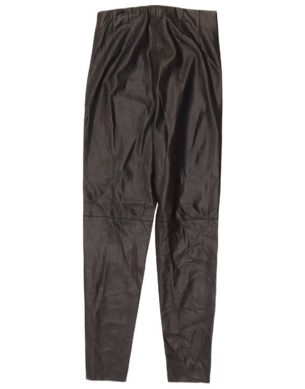 Zara Damen-Leggings aus Kunstleder, mittelgroß, W28, L27, schwarzes Polyurethan