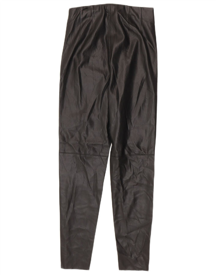 Zara Damen-Leggings aus Kunstleder, mittelgroß, W28, L27, schwarzes Polyurethan