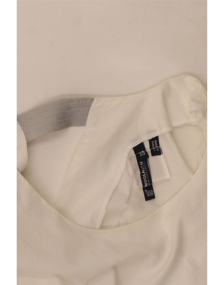 Woolrich Damen Übergroßes ärmelloses Etuikleid UK 6 XS Weiß