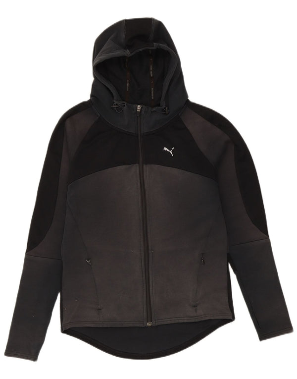 Puma Womens Zip Hoodie Pullover UK 10 Small Schwarz Colourblock Baumwolle