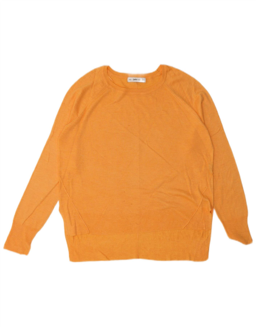 Zara Damen-Pullover mit U-Boot-Ausschnitt, Gr. 14, Mittelorange