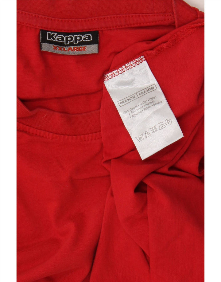 Kappa Herren T-Shirt Top 2XL Rote Baumwolle