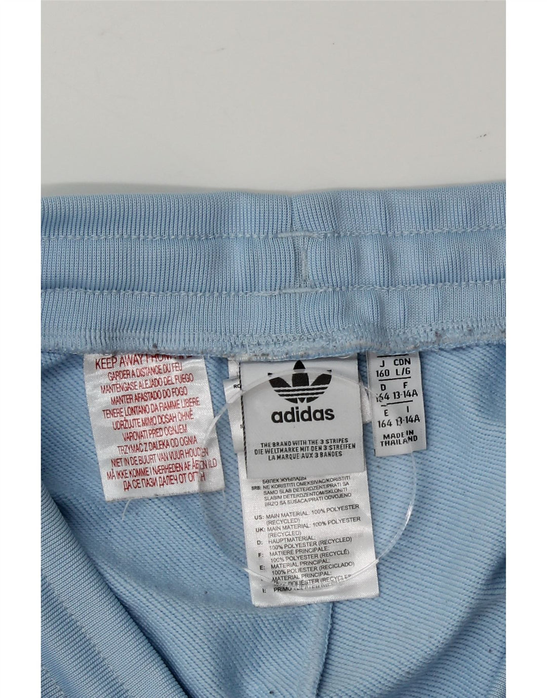 ADIDAS Boys Graphic Sport Shorts 13-14 Years  Blue Polyester Vintage Adidas and Second-Hand Adidas from Messina Hembry 