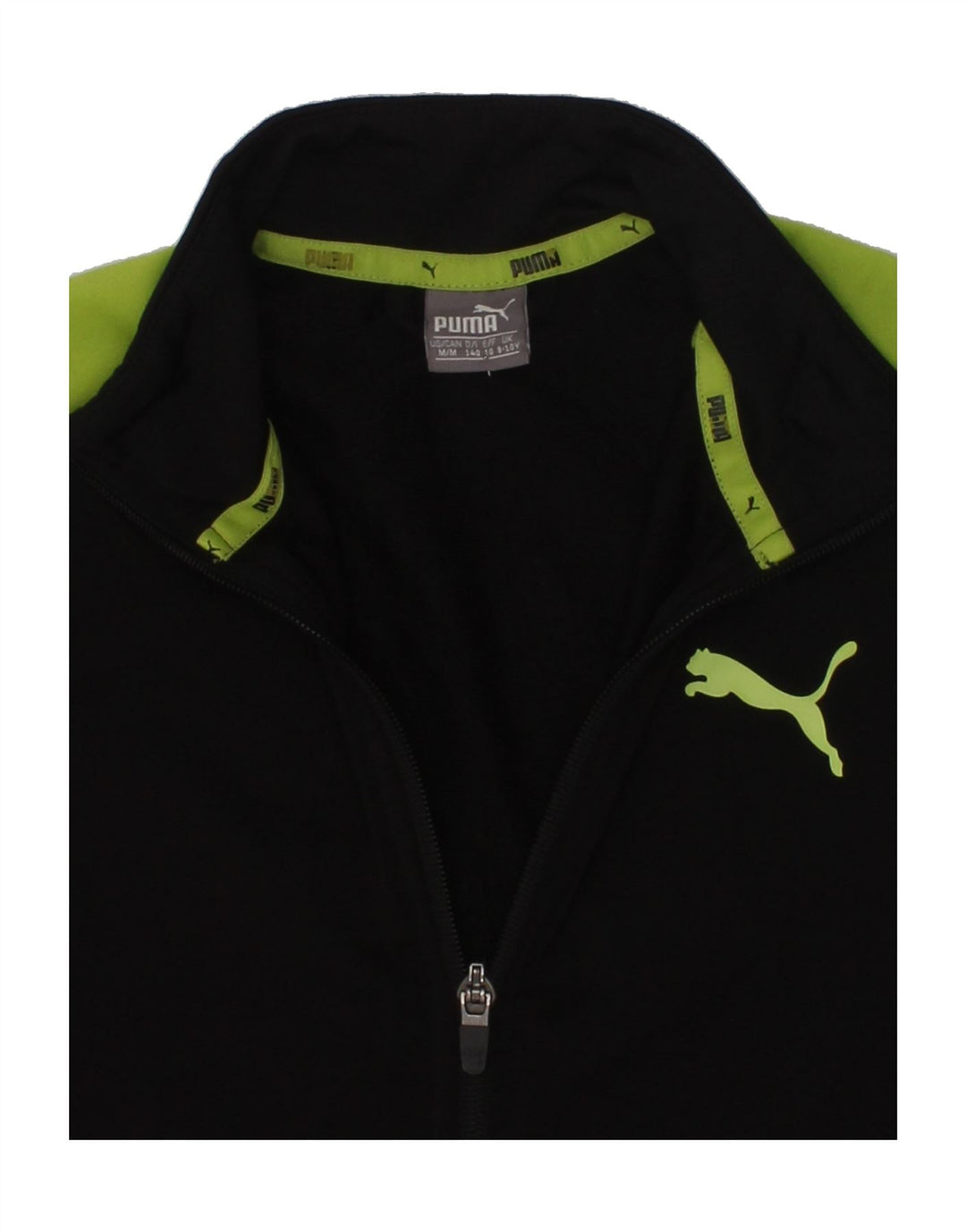 PUMA Boys Tracksuit Top Jacket 9-10 Years Black Polyester | Vintage Puma | Thrift | Second-Hand Puma | Used Clothing | Messina Hembry 