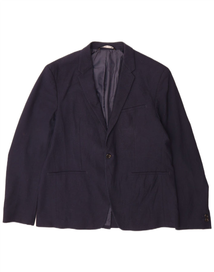 Zara Herren 1-Knopf-Blazerjacke EU 54 XL Marineblau