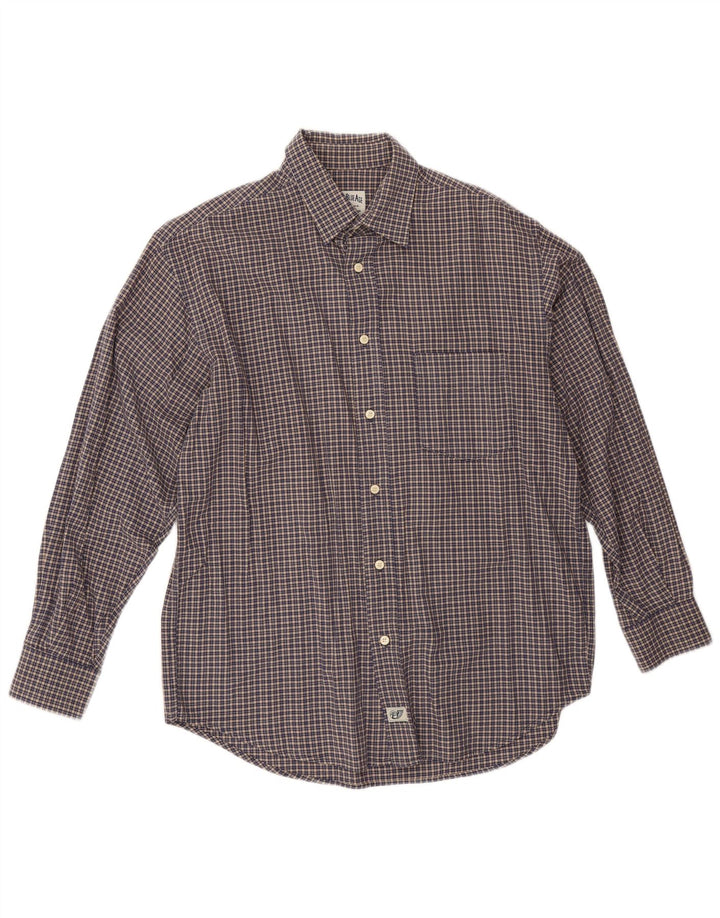 Carrera Herren-Flanellhemd, Größe 41/42, groß, marineblau kariert