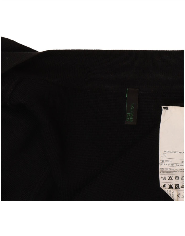 Benetton Womens Open Bolero Pullover UK 16 Large Schwarz Viskose