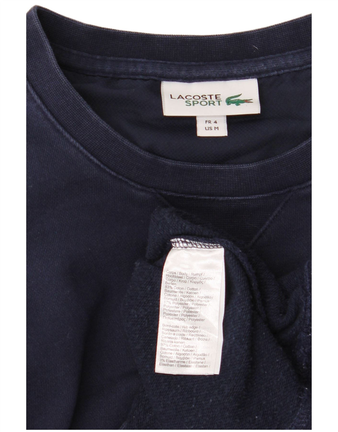 LACOSTE Herren Sweatshirt Pullover Größe 4 Medium Marineblau Baumwolle