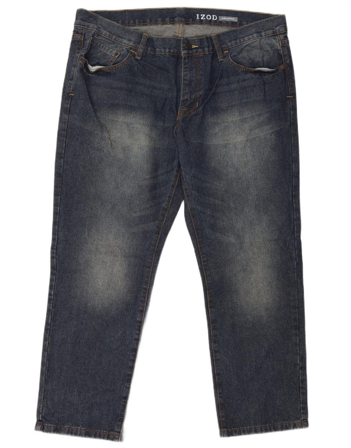 IZOD Herren Slim Straight Jeans W40 L30 Blaue Baumwolle