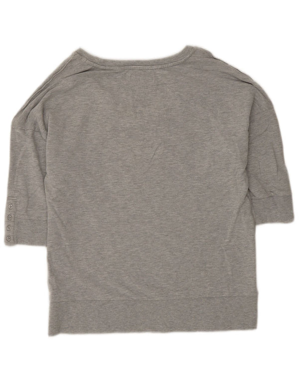 Ted Baker Damen Grafik-Sweatshirt mit kurzen Ärmeln, Größe 3, Mittelgrau