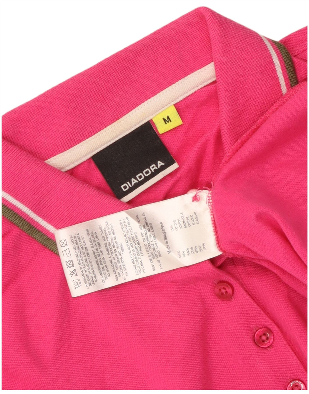 Diadora Damen Poloshirt UK 12 Mittelrosa Baumwolle