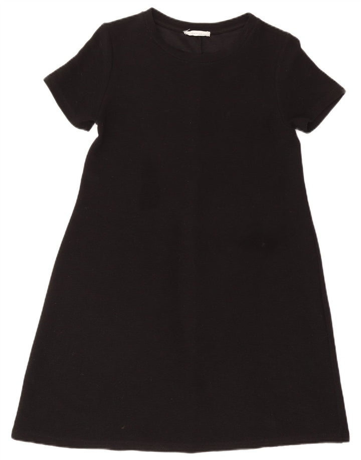 ZARA Damen A-Linien-Kleid UK 12 Medium Schwarz