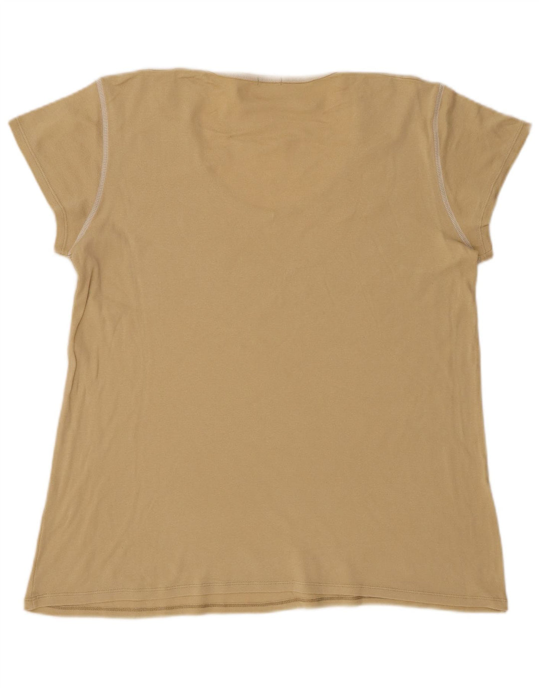 Benetton Damen T-Shirt Top UK 16 Large Beige