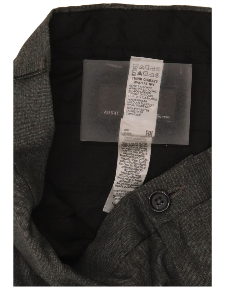 MARKS & SPENCER Herren Slim Fit Chinohose W40 L29 Grau Polyester
