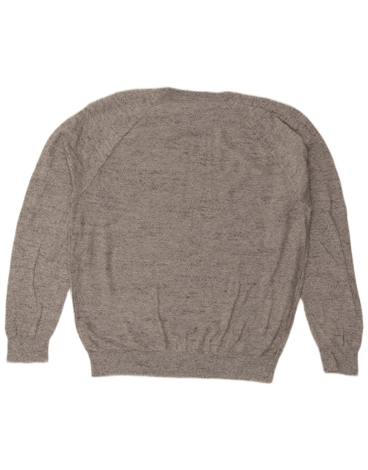 J. Crew Herren-Pullover mit Rundhalsausschnitt, groß, grau meliert, Baumwolle