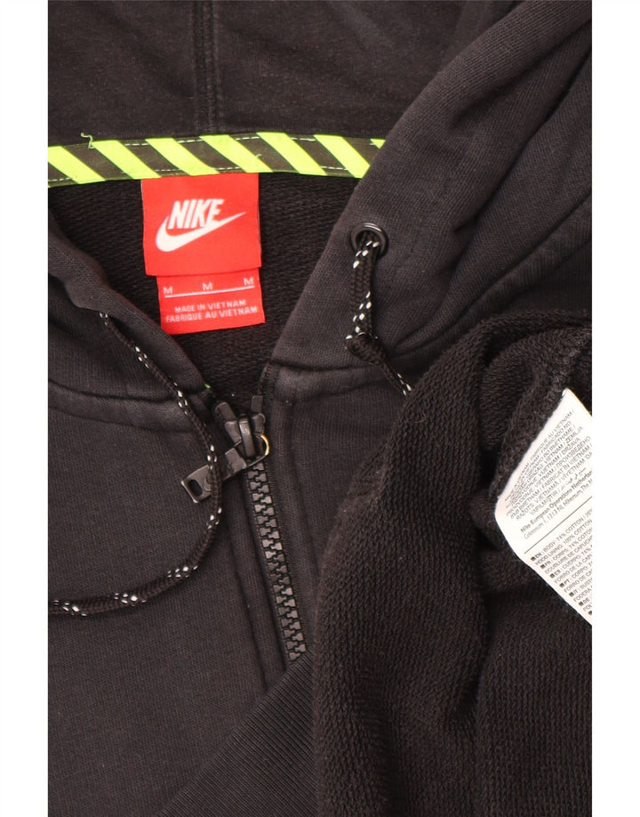 Nike Damen Crop Graphic Übergroßer Kapuzenpullover mit Reißverschluss, UK 14, Mittelschwarz